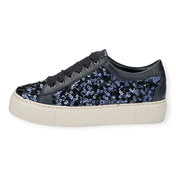 AGL Mollie Bling Sequin Embellished Platform Sneaker In Night Size 8 NEW - Picture 3 of 17